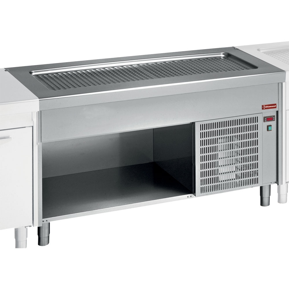 Gekoelde bovenkast op open kast 4x GN1/1