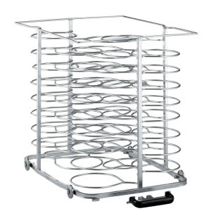 Uitneembare lader met wielen, voor 51 borden (ø 300mm), oven 10x GN 2/1 (ruimte 75 mm)