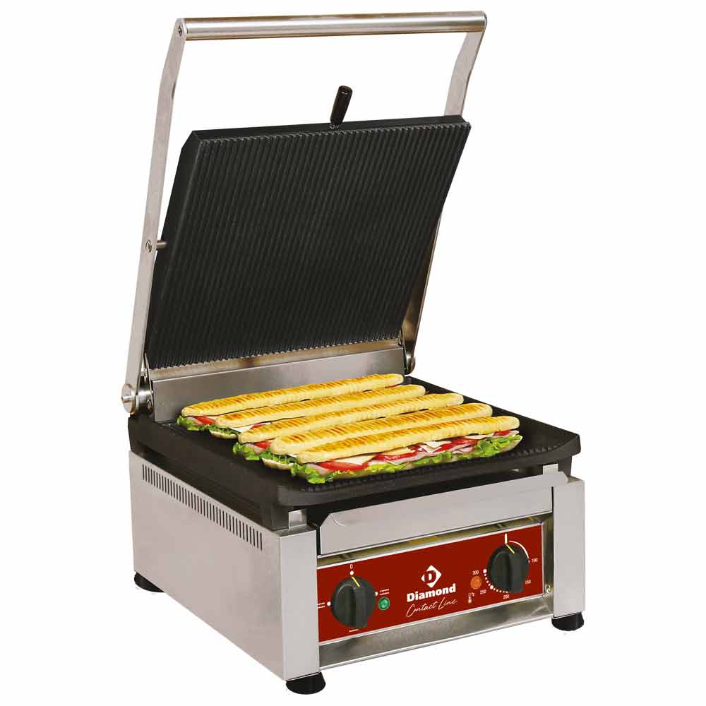 Contactgrill met hoog rendement, geëmailleerde platen