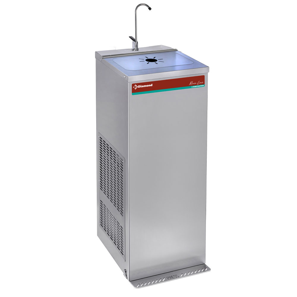 Pedaalbediende koelfontein, roestvrij staal, 35 liter/uur