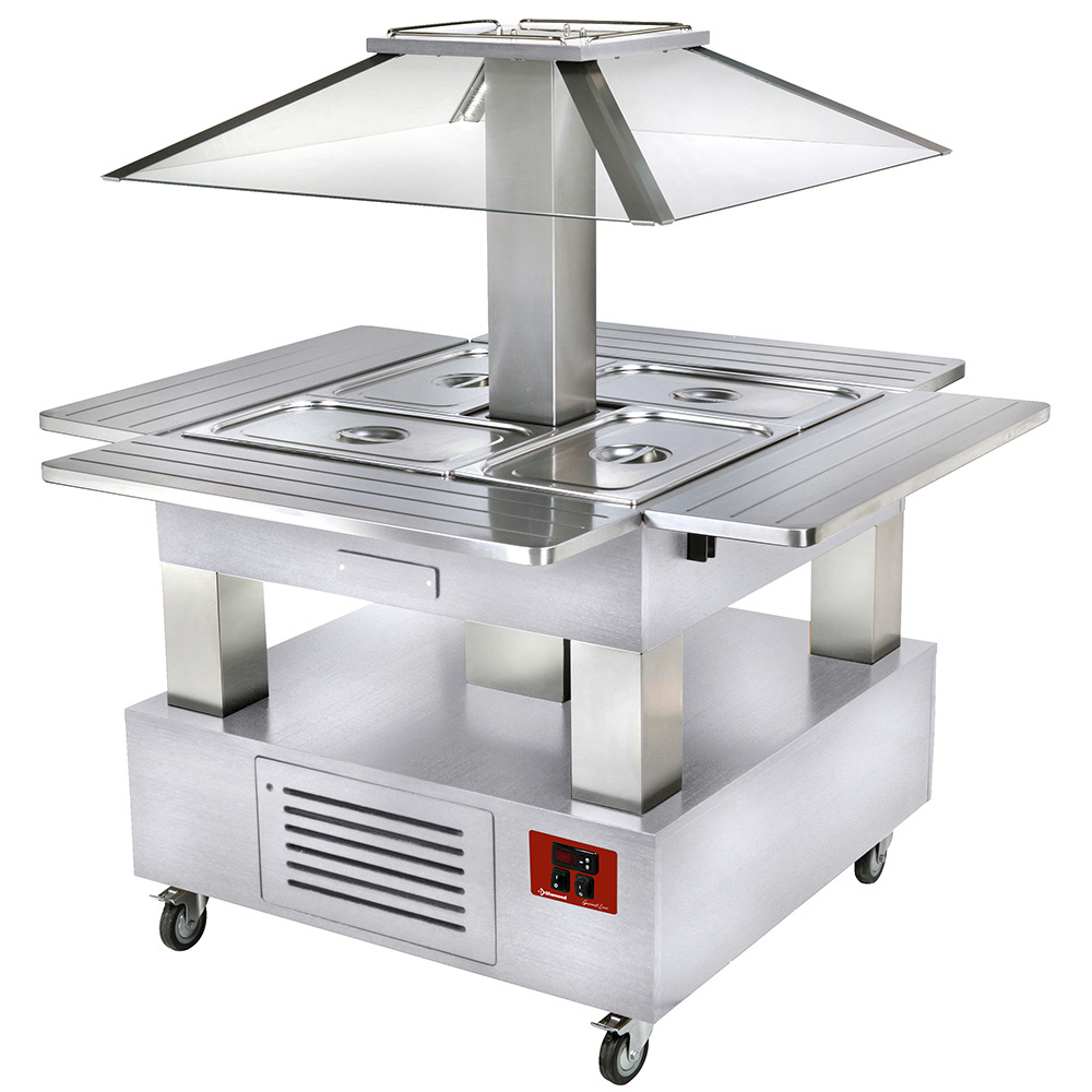 Eiland bain-marie warm buffet 4x GN1/1-150 (wit hout)