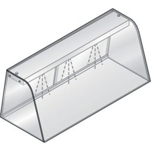 Display met verlichtingselement (LED), afgesloten met schuifdeuren