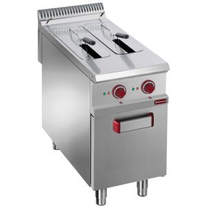 Elektrische frituurpan 2 vaten 8 liter op gesloten kast