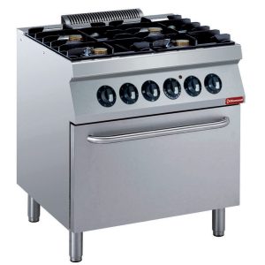 Fornuis met 4 branders 5,5 kW, elektrische oven GN 2/1