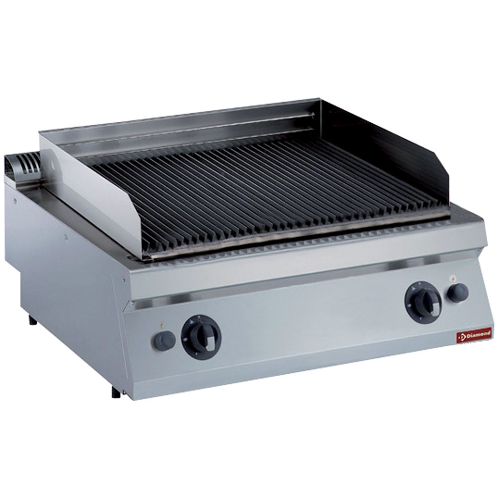 Gasgrill in lavasteen, ijzeren rooster 1 mod. -TOP-