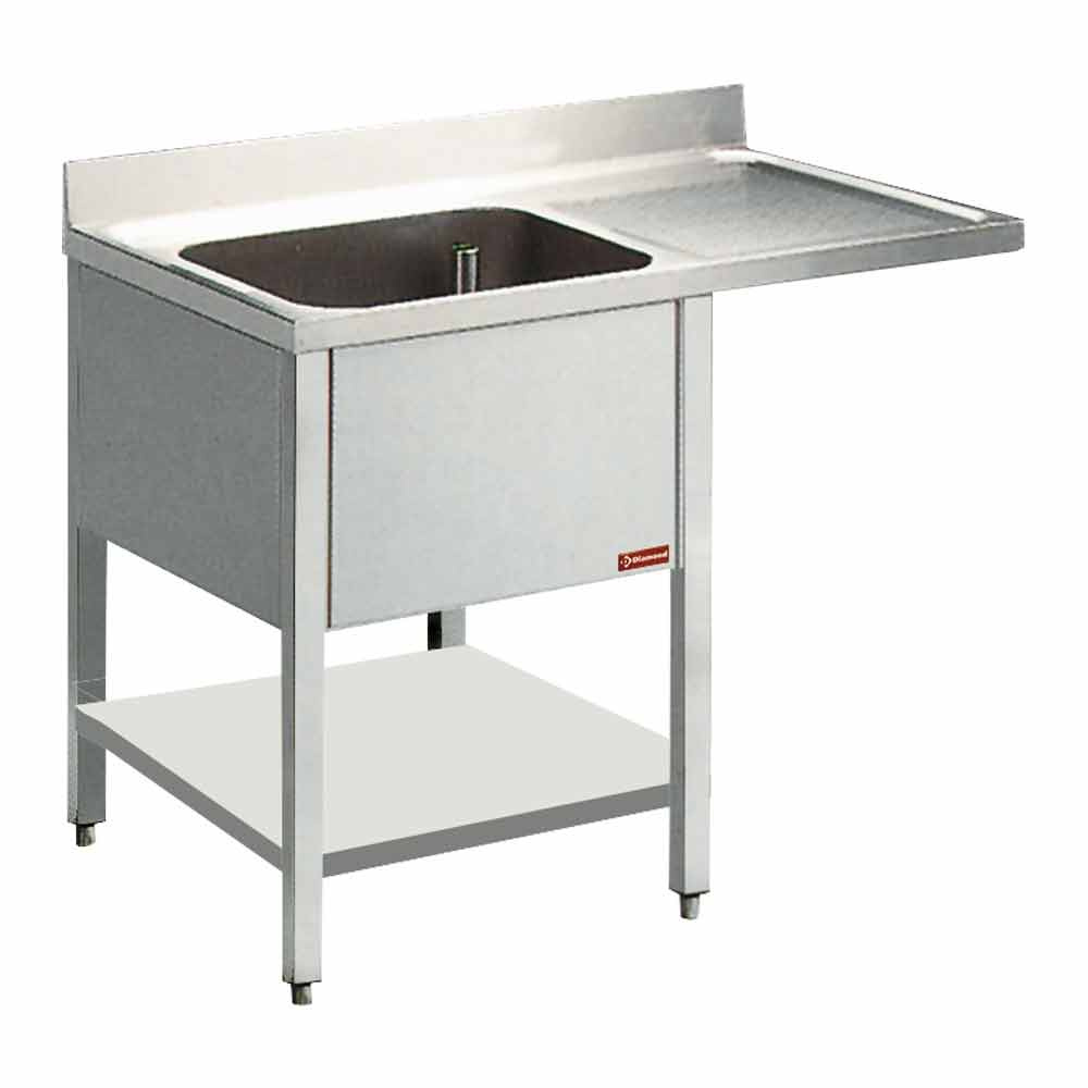 Spoelbak 1 tank en 1 afvoeroppervlak