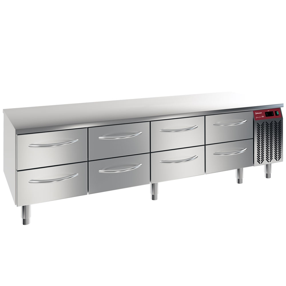 Gekoelde onderbouw, 8X 1/2 laden GN1/1-h 100 mm