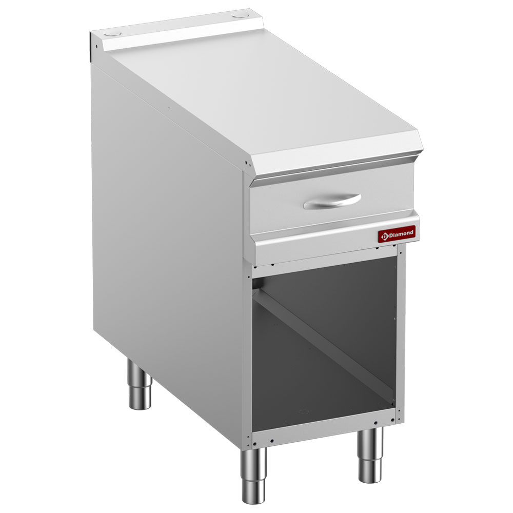 Neutraal element met GN-laden, module 1/2, open onderbouw