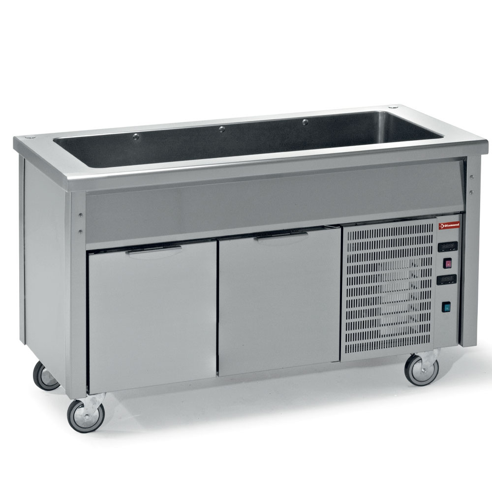 Gekoelde spoelbak op koelkast