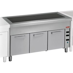 Vitroceramische kast op verwarmde kast 4x GN 1/1