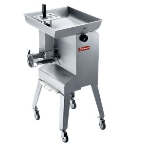 Vleesmolen van roestvrij staal nr. 32, Ø 6 mm, 600 kg/u, met onderstel met wielen