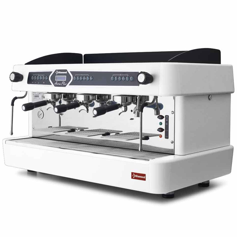 Expresso koffiemachine 3 groepen, automatisch (met display) WIT
