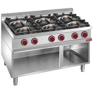 Het assortiment bestaat uit: 6 branders en een open basis