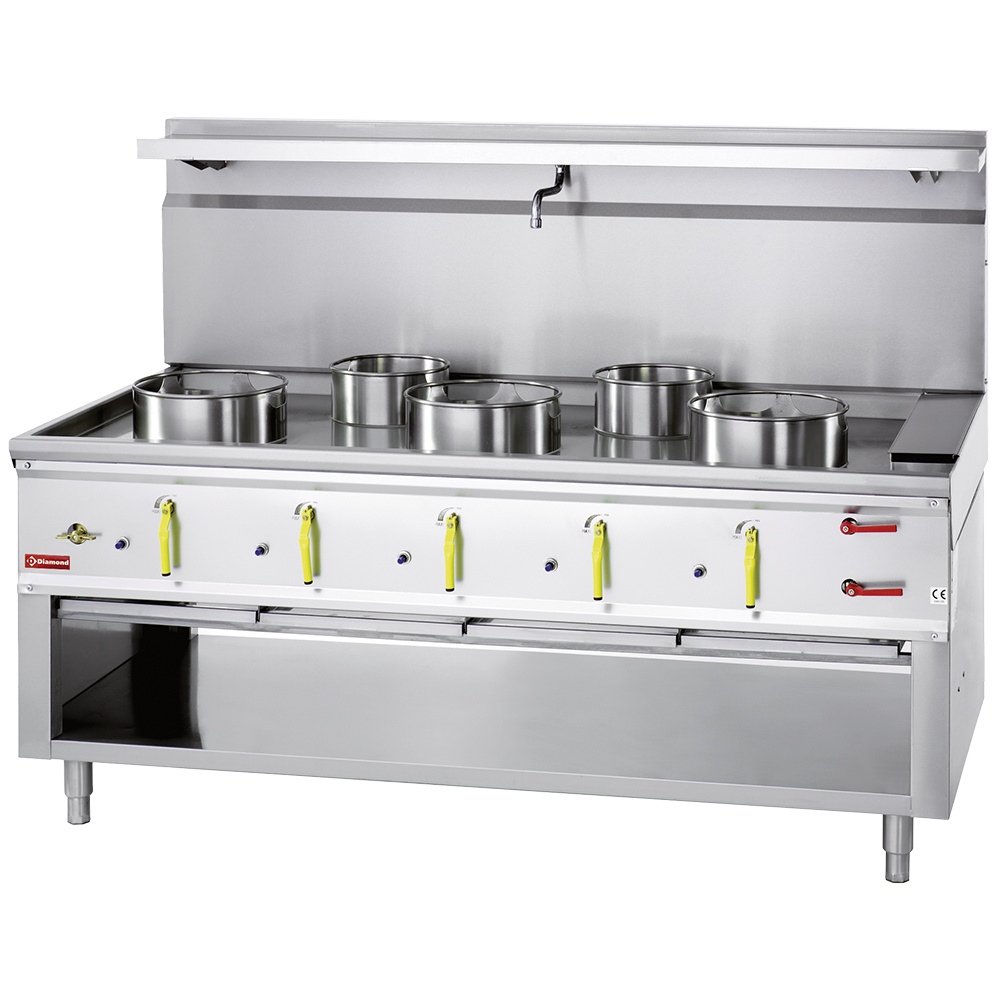 Wokfornuis 5 branders met watergordijn