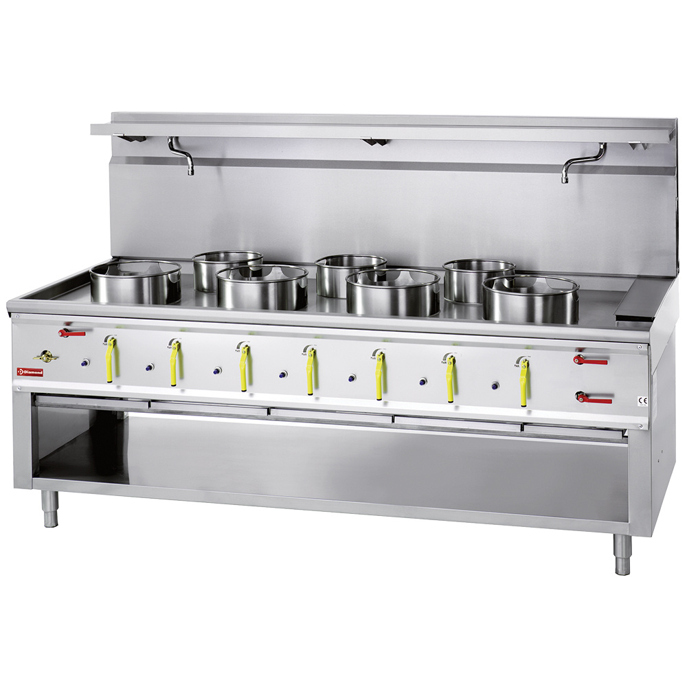 Wokfornuis 7 branders met watergordijn