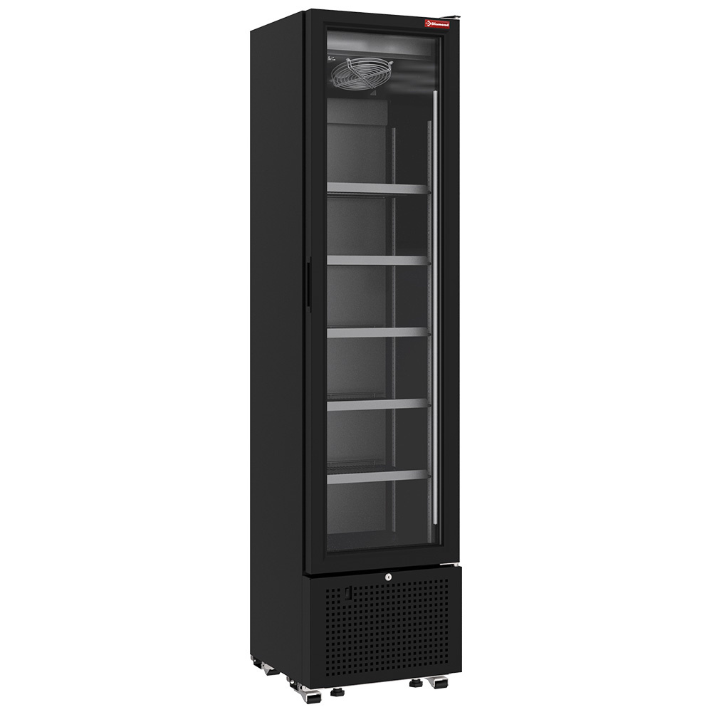 Positieve koelvitrine 221 liter ZWART