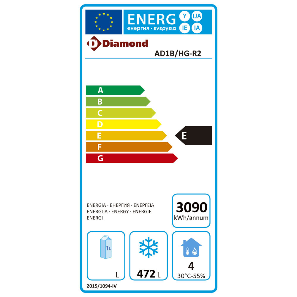 Geventileerde vriezer 700 liter, 1 glazen deur GN 2/1 - Afbeelding 2