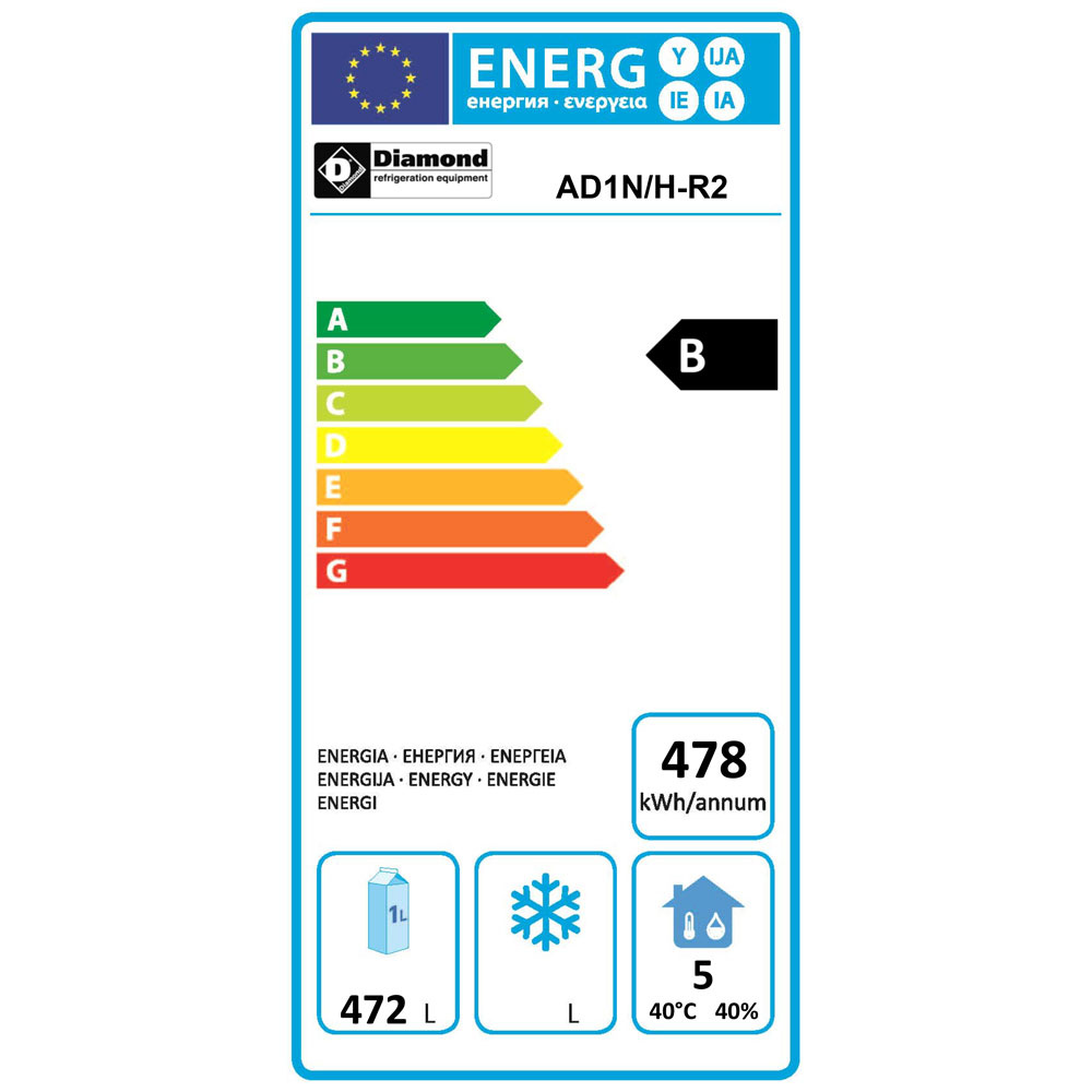 Geventileerde koelkast 700 liter, 1 deur GN 2/1 - Afbeelding 2