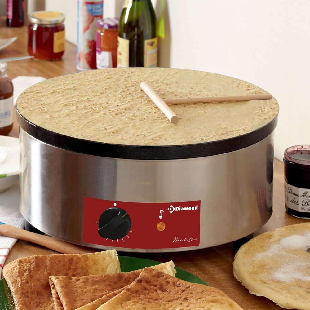 Elektrische pannenkoekenpan, hoog rendement, Ø 400 mm "geëmailleerd" - Afbeelding 2
