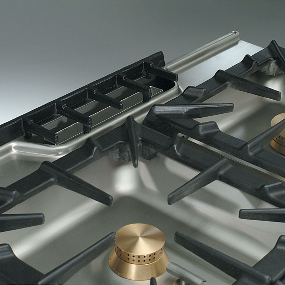 Fornuis 2 vuren, gietijzeren plaat, gasoven GN 2/1, neutrale kast - Afbeelding 2