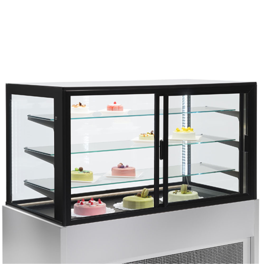 Panoramische koelvitrine, geventileerd, 4 niveaus, zonder opbergruimte - GRIJS - Afbeelding 2