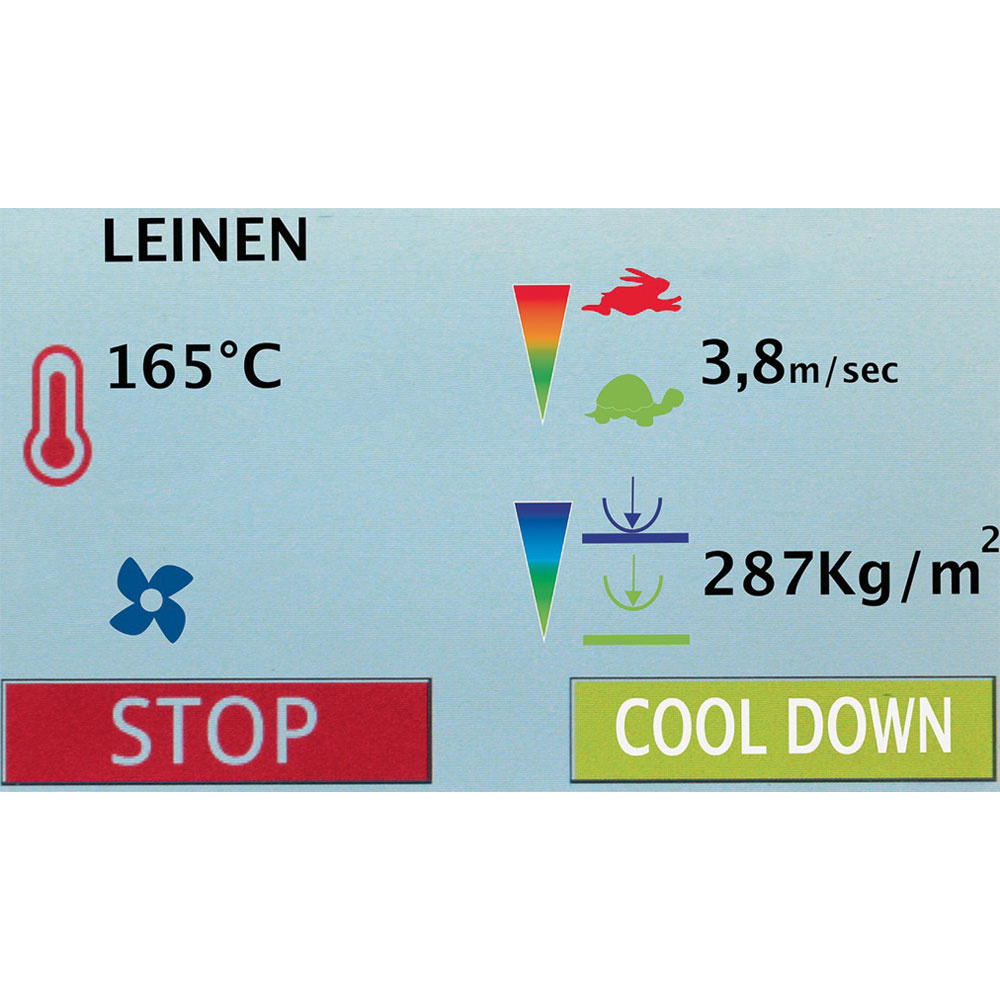 Strijkijzer + afzuiging, rol (Cov. Nomex) 2000 mm Ø 330 mm TOUCHSCREEN - Afbeelding 2