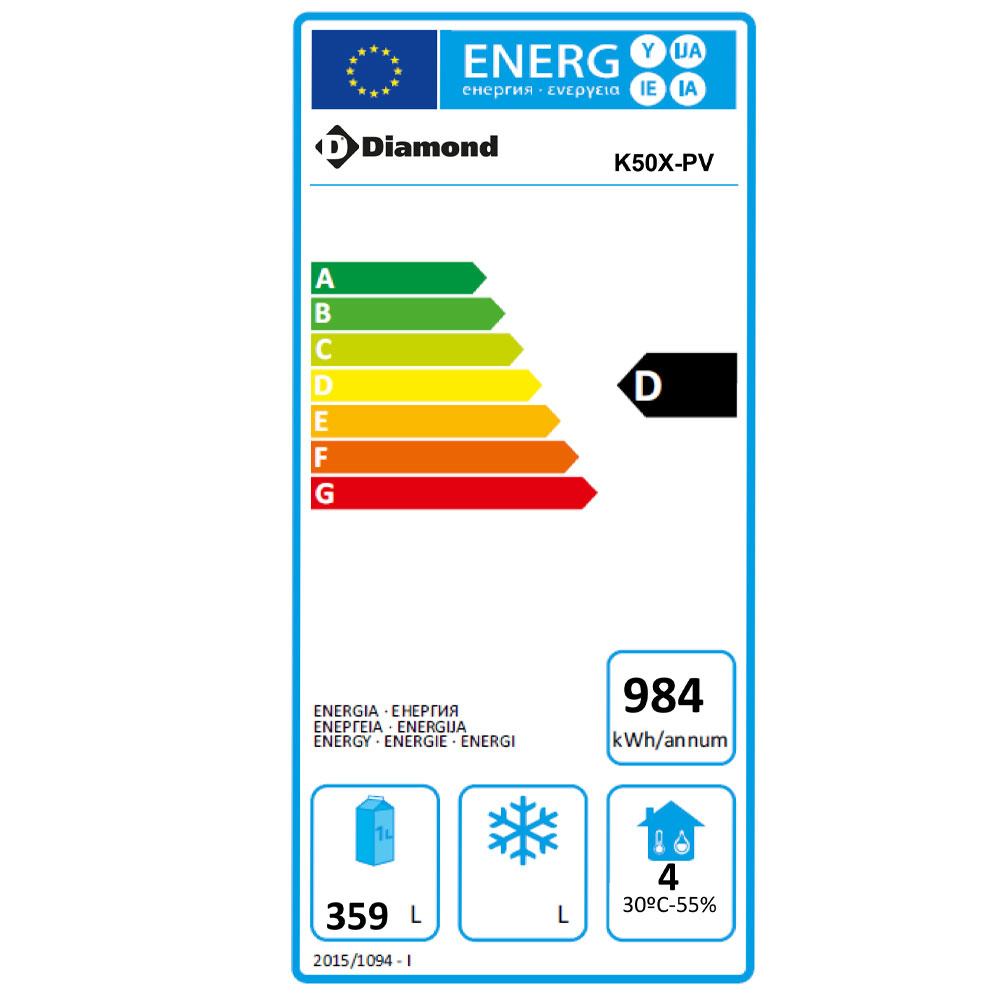 Gekoelde kast 20x EN 600x400, geventileerd (500 liter) - RVS - Afbeelding 2