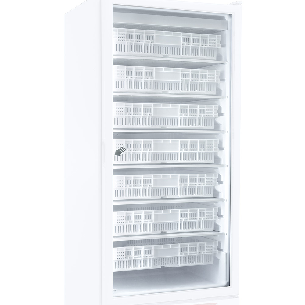 Statische vriezer, glazen deur, 525 liter, GN2/1+600x400, wit - Afbeelding 2