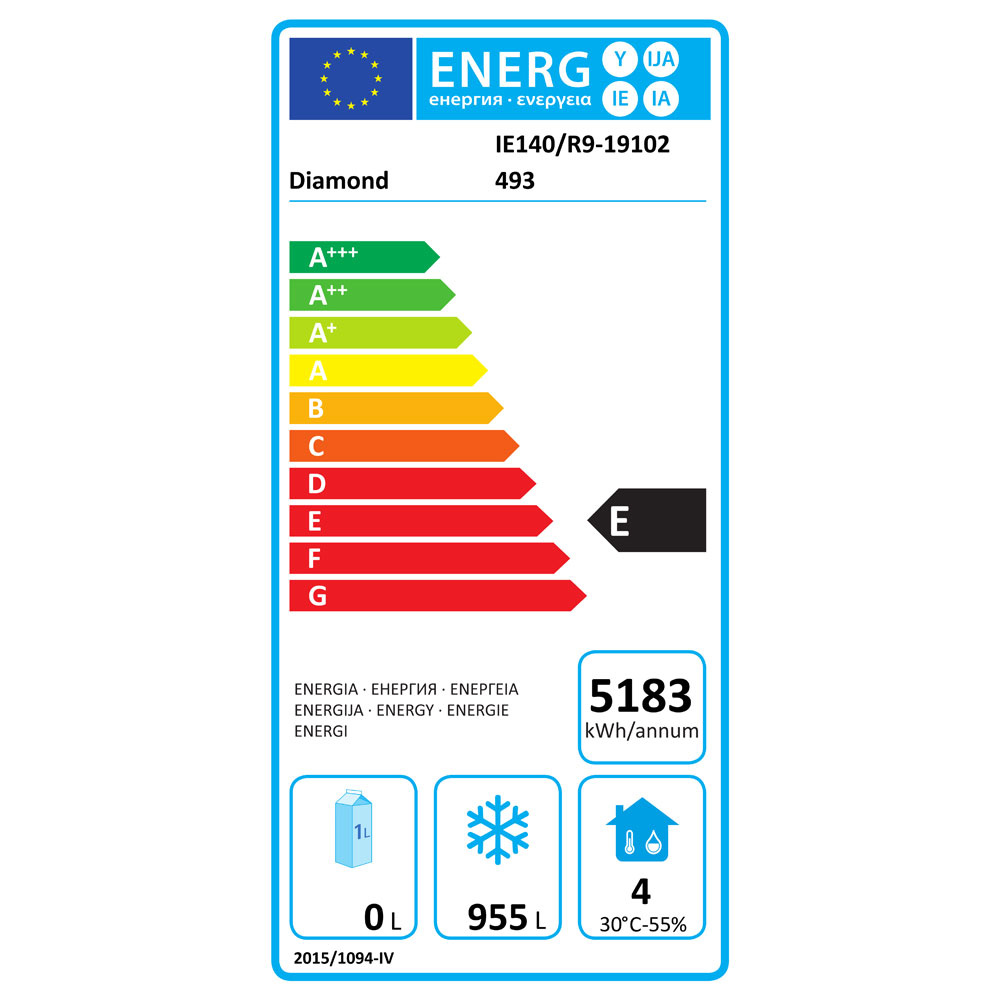 Geventileerde vriezer 1400 liter, 2 deuren GN 2/1, op wielen - Afbeelding 2