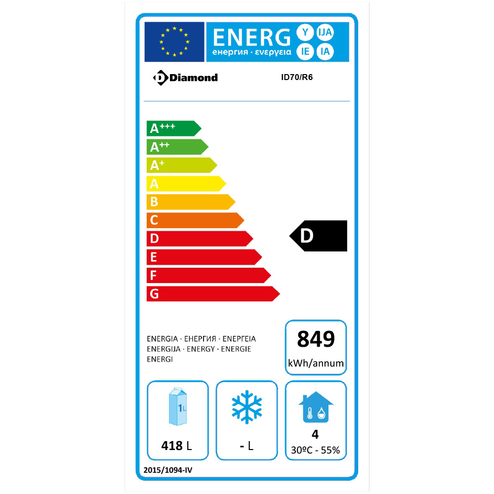 Geventileerde koelkast 700 liter, 1 deur GN 2/1, op wielen - Afbeelding 2
