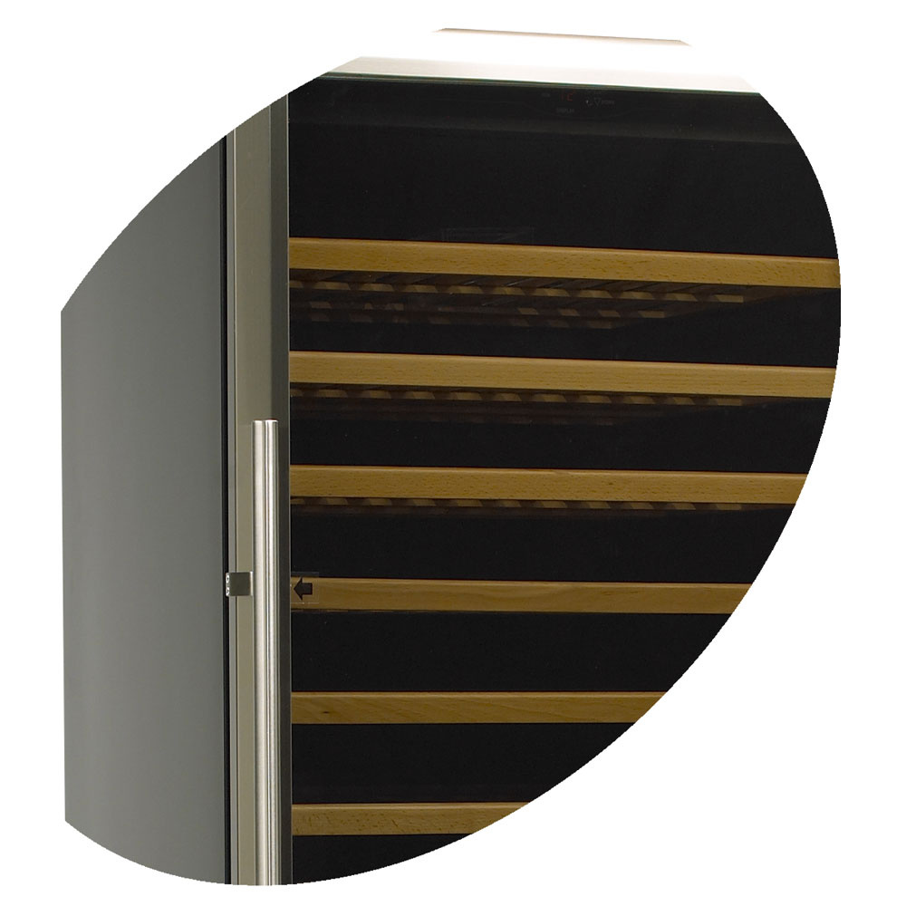 Geglazuurde wijnkelder, geventileerd, 160 Lt., 2 T°, ZWART - Afbeelding 3