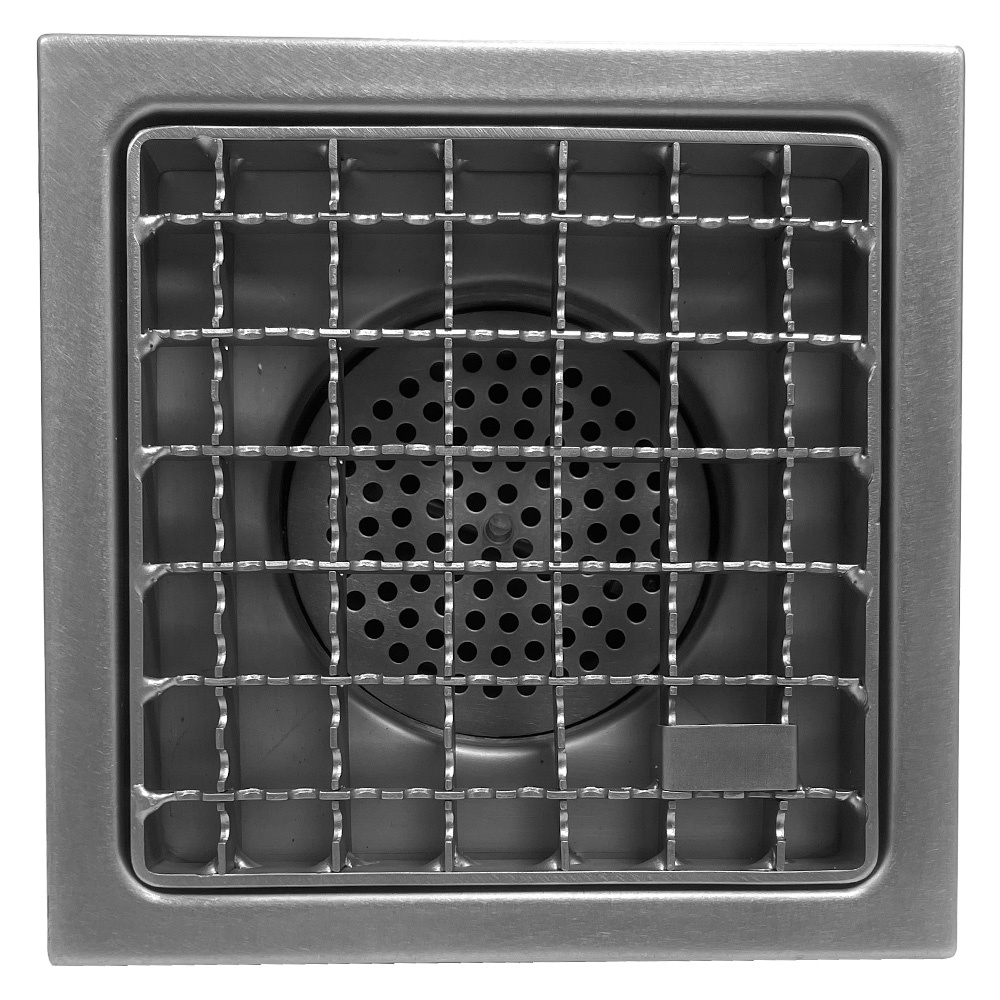 RVS vloerafvoergoot 400x400, zijdelingse afvoer - Afbeelding 3