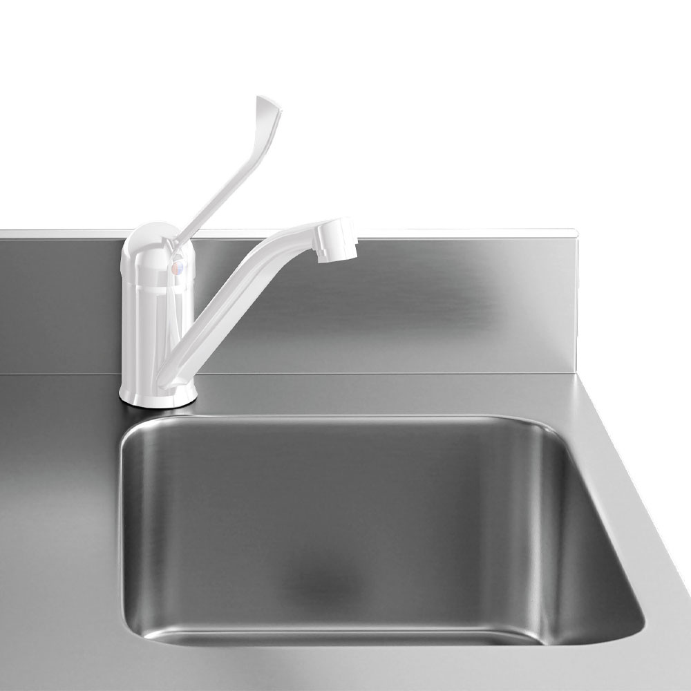 Geventileerde "wand"koeltafel, geventileerd, 2 deuren GN 1/1, met spoelbak - Afbeelding 3