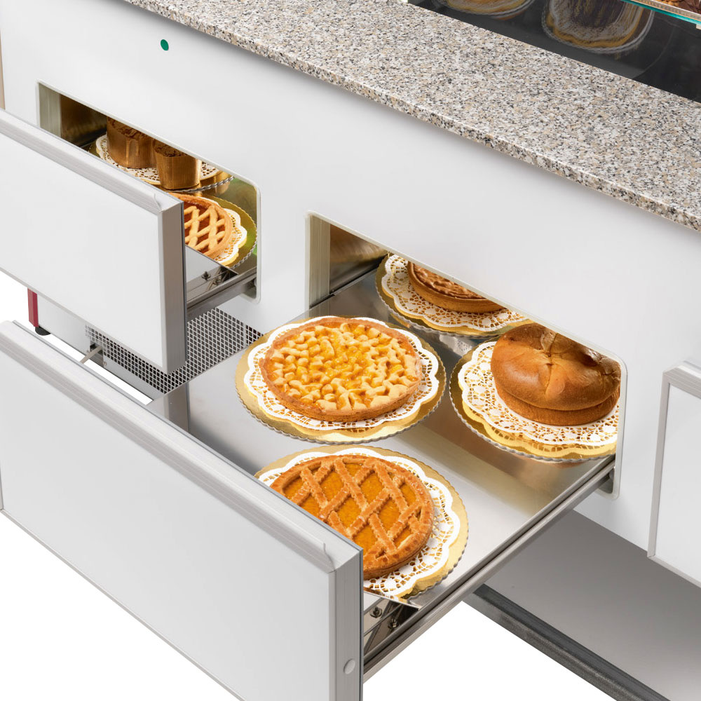 Gekoelde toonbank, statisch, ladesysteem, zonder reserve - ZWART - Afbeelding 2