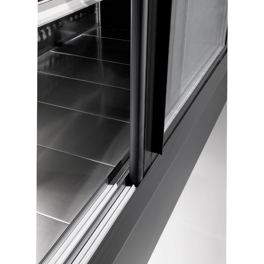 Geventileerde koelwandkast met glazen schuifdeuren - ZWART - Afbeelding 4