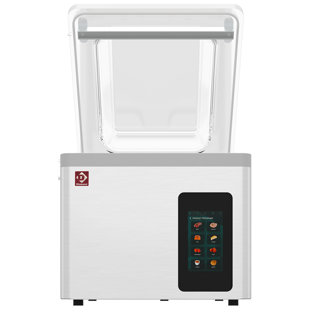 Vacuümmachine, roestvrijstalen tank 460x420xh180 mm. 21 m3/u TOUCH-scherm - Afbeelding 5