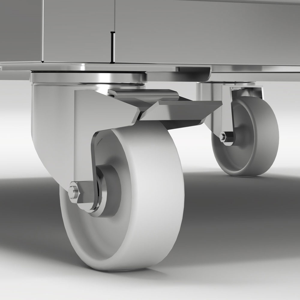 Geventileerde vriezer 700 liter, 1 glazen deur GN 2/1, op wielen - Afbeelding 5
