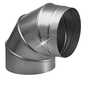 Aluminium bocht 90 graden 150 mm