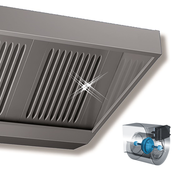 schuinmodel afzuigkap plug and play 1500x700x460 mm