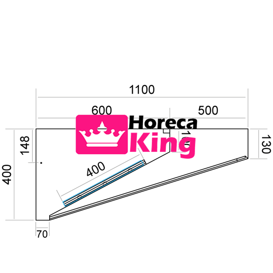 Schuinmodel afzuigkap 1000x1100x400 mm - Afbeelding 3