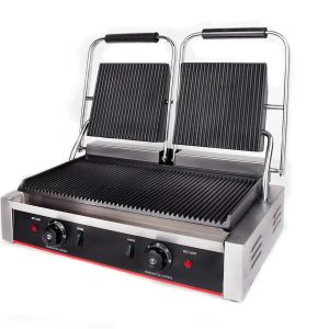 Maxi Dubbele Contactgrill 57 cm – aan beide zijden geribbeld (boven & onder), ideaal voor dönerbrood – alleen afhalen