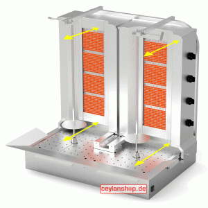 CEYLAN Gyros/Doner Grill KLG 224 T (K-TWIN 8) - draagbaar - "Propaan" 50 mbar