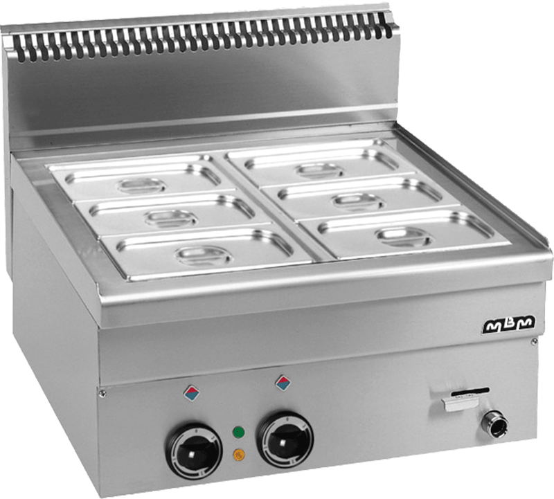 CEYLAN Bain-Marie Elektrisch 60 × 60 cm – Waterbad GN 1/1 + 1/4 + 1/4, 3,0 kW, Made in Italy