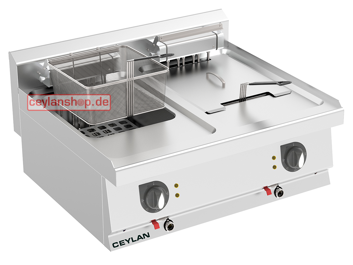 CEYLAN Elektrische Friteuse 2 x 12 l - 18 kW - (60x60cm) - 600 Serie
