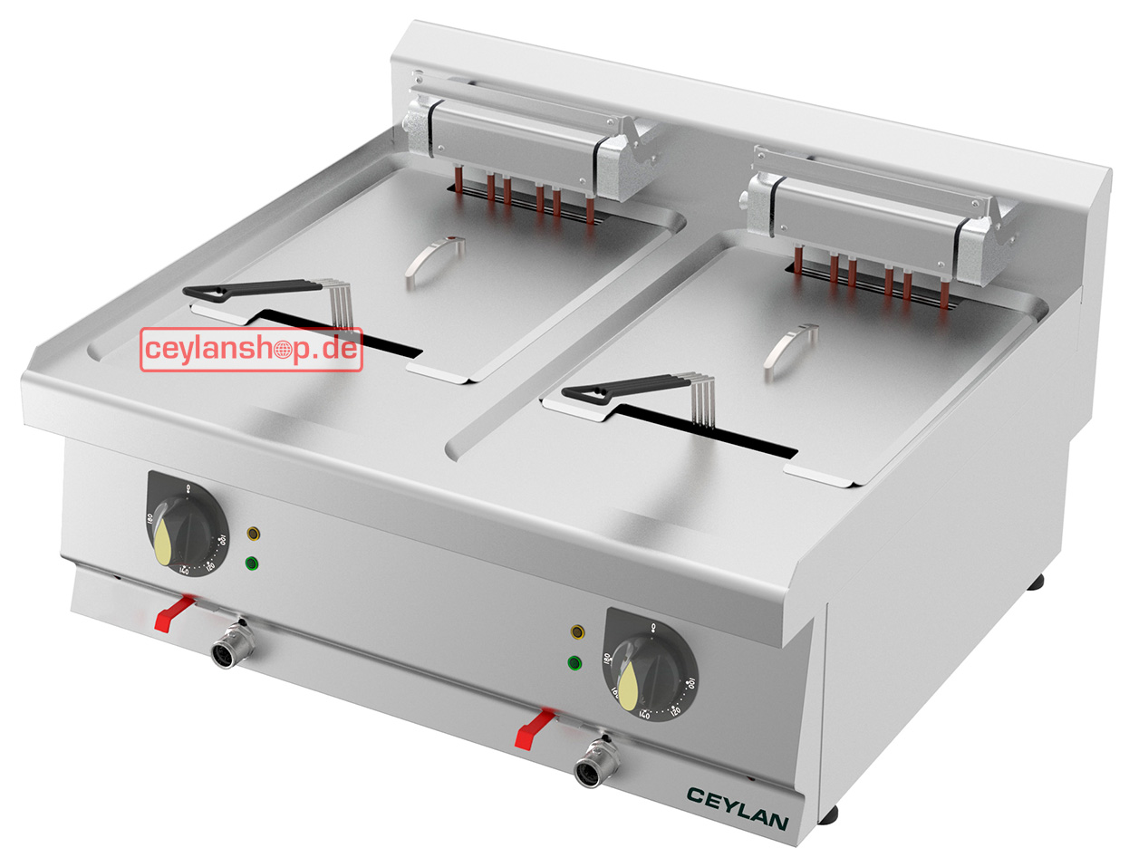 CEYLAN Elektrische Friteuse F8070E – 2 × 13 Liter – 18 kW – 700 Serie – Roestvrij Staal (Verkoop alleen in Noordrijn-Westfalen)