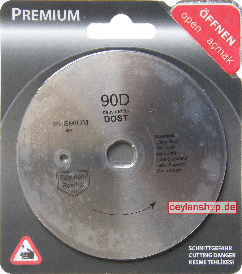 Circulair mes voor döner-/gyrosmessen Dost Ø 90mm - glad - PREMIUM - Afbeelding 2