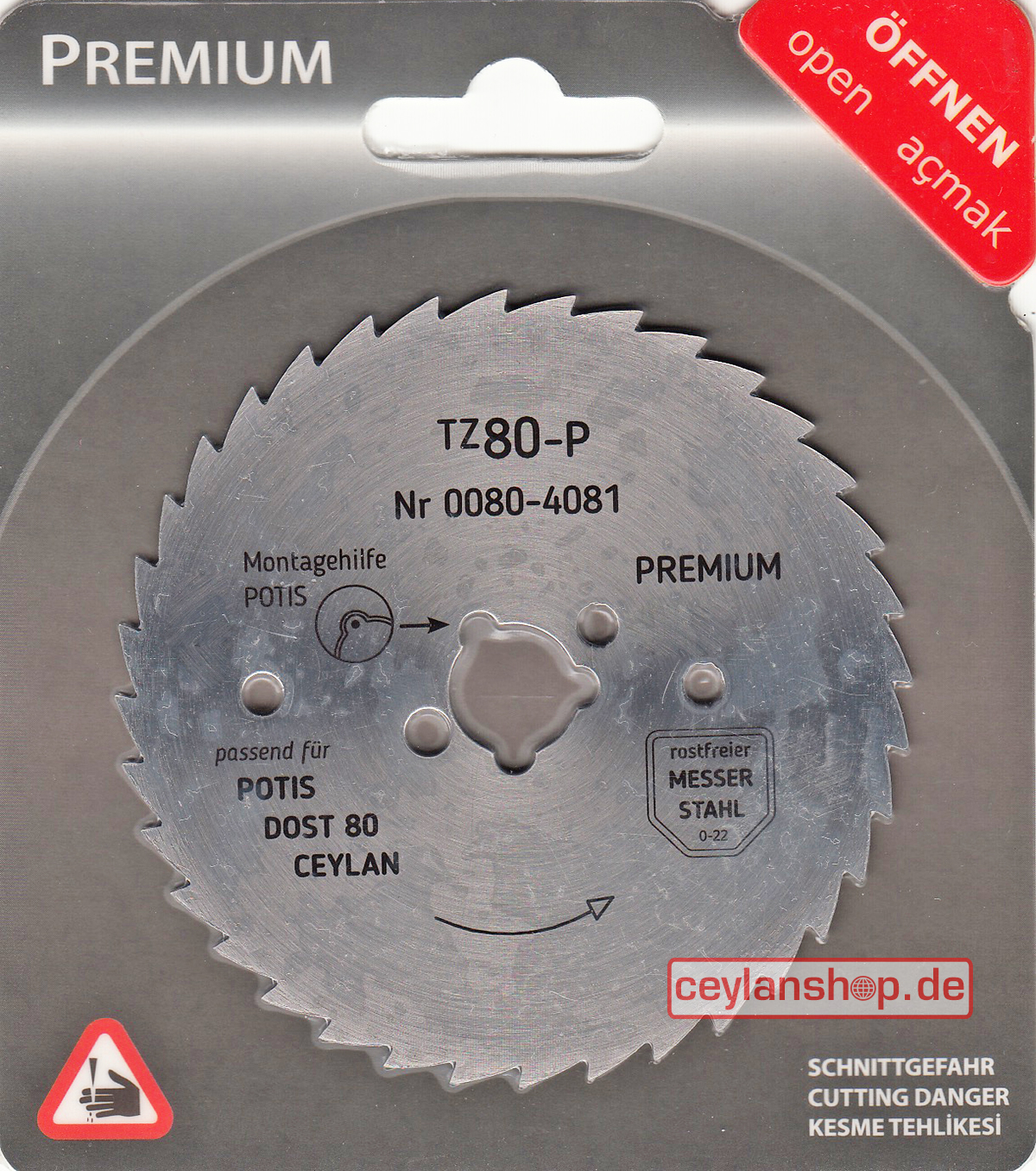 Circulair mes voor döner-/gyrosmessen Ceylan/Potis/Dost Ø 80mm - gekarteld - PREMIUM - Afbeelding 2