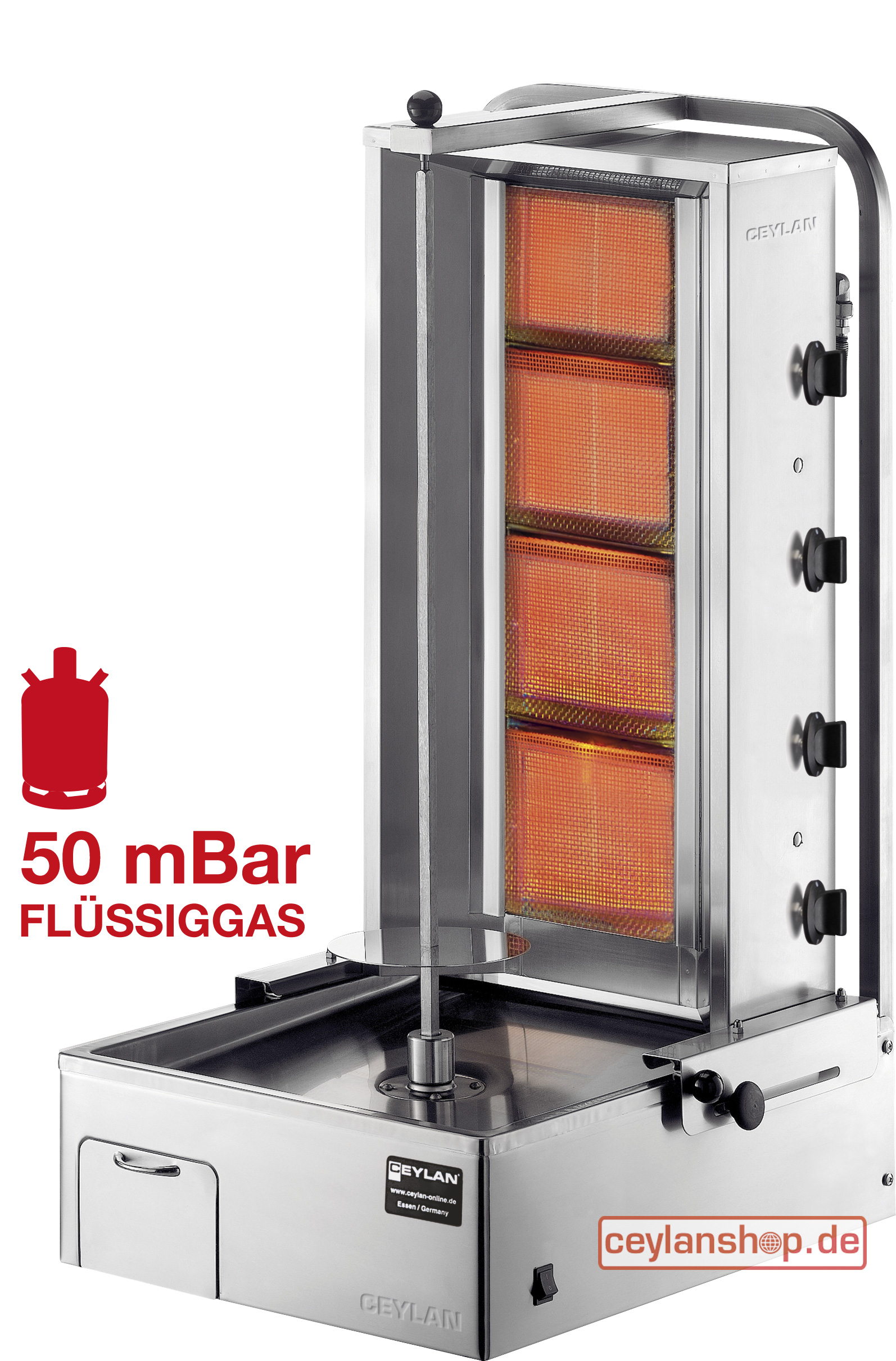 CEYLAN kebabgrill GU-D4 – propaan 50 mbar