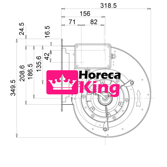 Afzuigkap afzuigmotor 1500 m3/h - Afbeelding 3