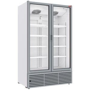 Positieve koelvitrine 1142 liter, 2 scharnierende deuren - WIT